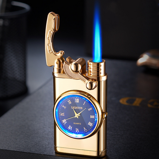 Golden storm lighter with watch function